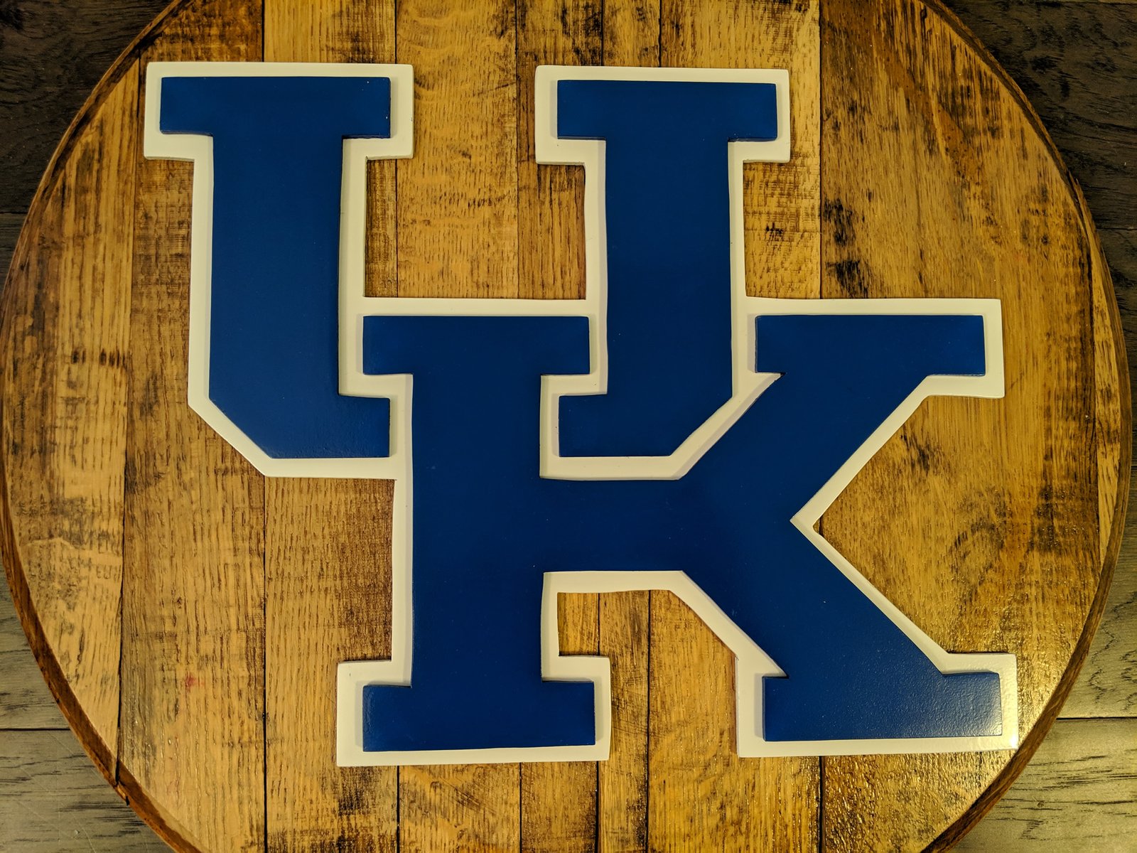 Kentucky Wildcats Bourbon Barrel Head (Painted) Made By Jay Lane