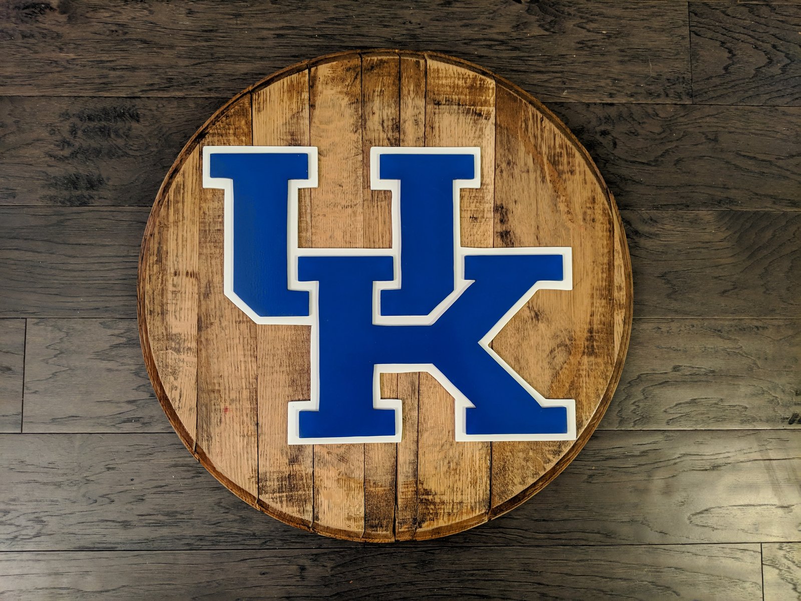 Kentucky Wildcats Bourbon Barrel Head (Painted) Made By Jay Lane