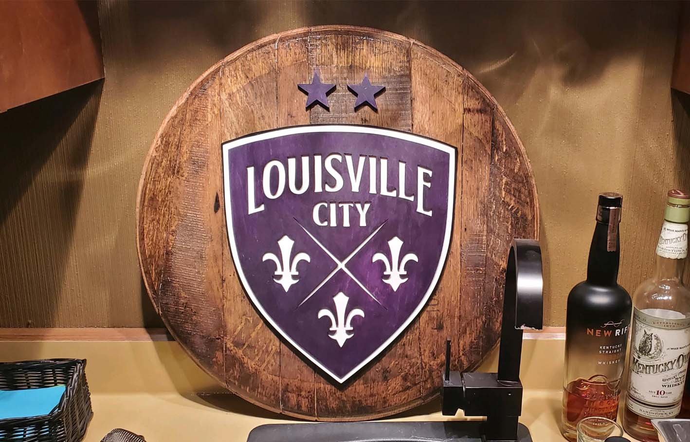 Louisville City FC Bourbon Barrel Head Made By Jay Lane