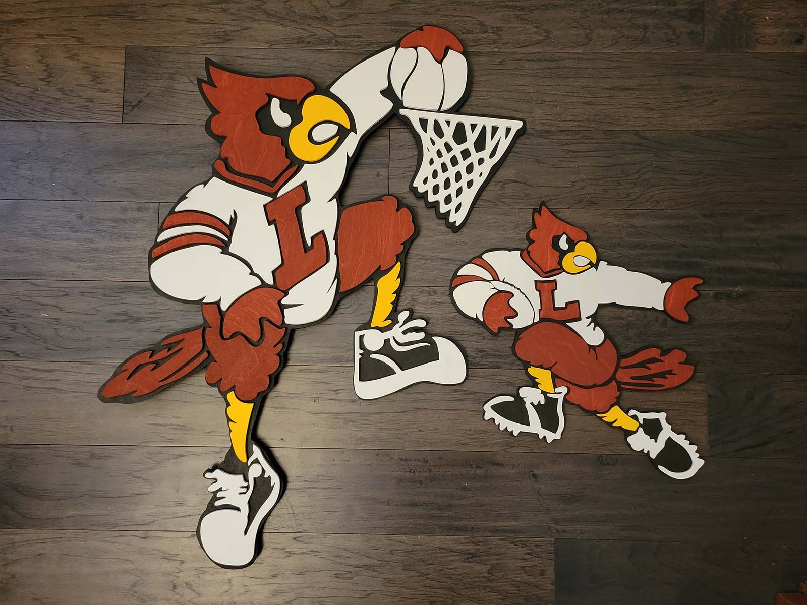 Huge Louisville Cardinals Dunking Bird 3D Wood Art - Made By Jay Lane