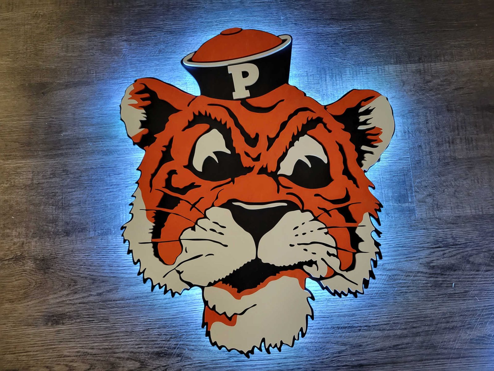 University of the Pacific Tigers Logo Sign w/LEDs Made By Jay Lane